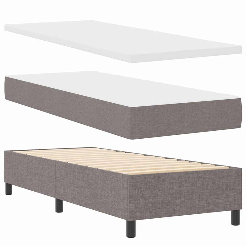 Casa si Gradina - Mobilier - Paturi si accesorii - Paturi - Pat cu arcuri cu saltea si banca Taupe 80x200 cm tesatura - Infinity.ro