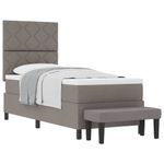 Casa si Gradina - Mobilier - Paturi si accesorii - Paturi - Pat cu arcuri cu saltea si banca Taupe 80x200 cm tesatura - Infinity.ro