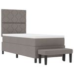 Casa si Gradina - Mobilier - Paturi si accesorii - Paturi - Pat cu arcuri cu saltea si banca Taupe 80x200 cm tesatura - Infinity.ro