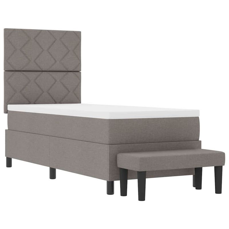Casa si Gradina - Mobilier - Paturi si accesorii - Paturi - Pat cu arcuri cu saltea si banca Taupe 80x200 cm tesatura - Infinity.ro