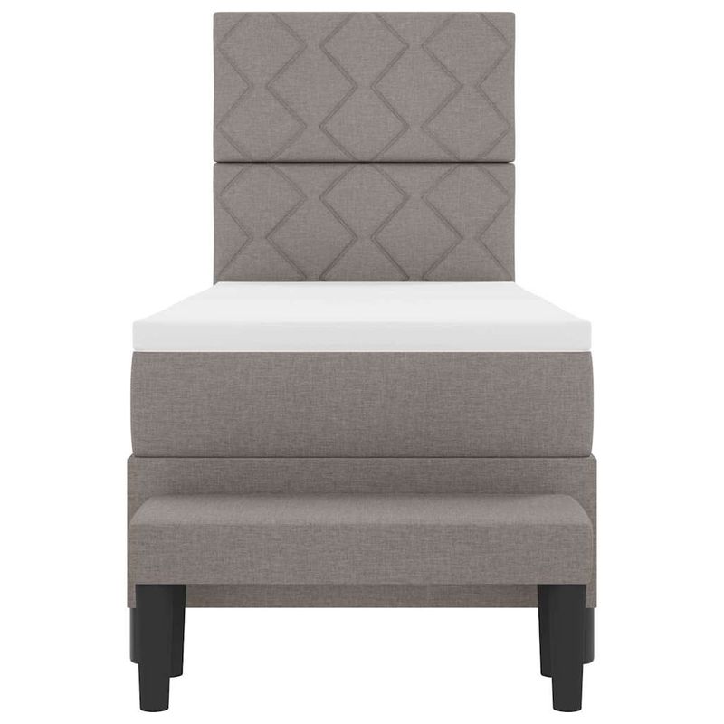 Casa si Gradina - Mobilier - Paturi si accesorii - Paturi - Pat cu arcuri cu saltea si banca Taupe 80x200 cm tesatura - Infinity.ro