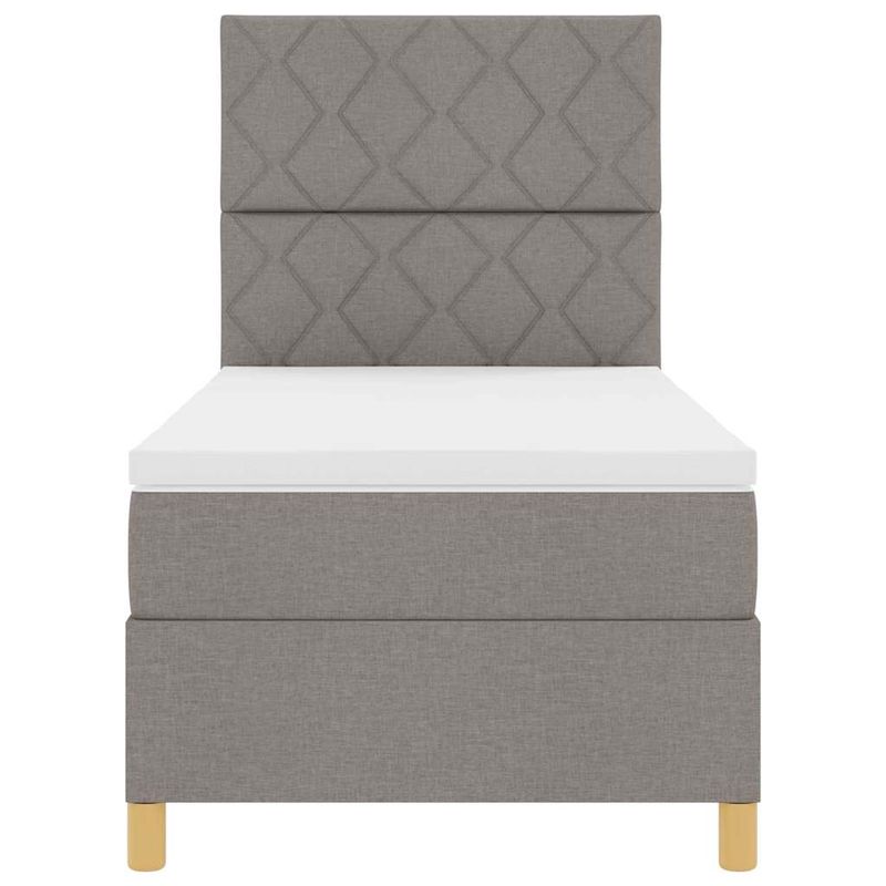 Casa si Gradina - Mobilier - Paturi si accesorii - Paturi - Pat cu arcuri cu saltea si LED taupe 100x200 cm tesatura - Infinity.ro