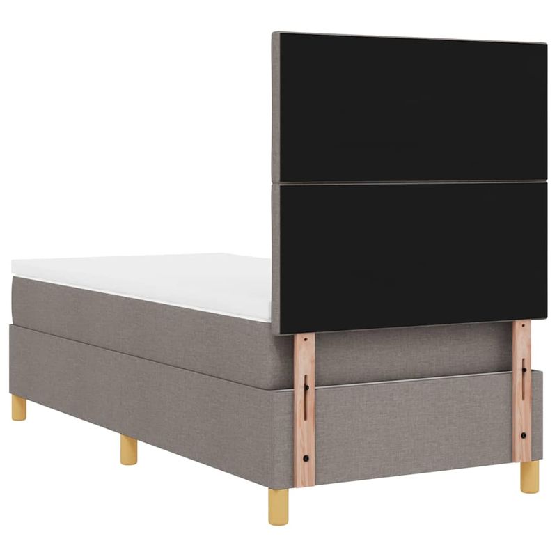 Casa si Gradina - Mobilier - Paturi si accesorii - Paturi - Pat cu arcuri cu saltea si LED taupe 100x200 cm tesatura - Infinity.ro