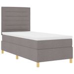 Casa si Gradina - Mobilier - Paturi si accesorii - Paturi - Pat cu arcuri, saltea si LED taupe 90x190 cm din tesatura - Infinity.ro