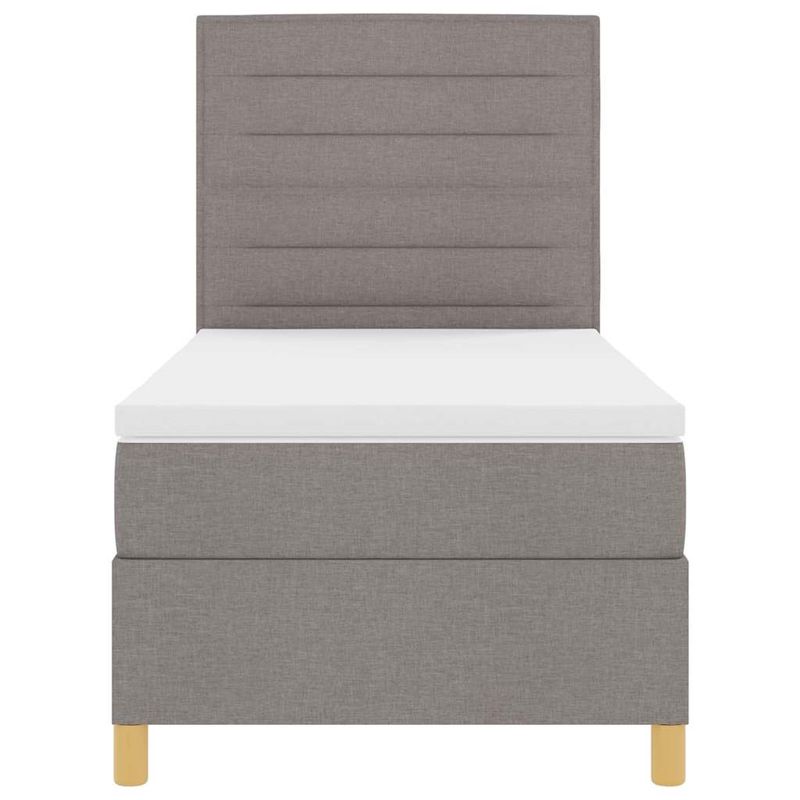 Casa si Gradina - Mobilier - Paturi si accesorii - Paturi - Pat cu arcuri, saltea si LED taupe 90x190 cm din tesatura - Infinity.ro