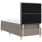 Casa si Gradina - Mobilier - Paturi si accesorii - Paturi - Pat cu arcuri, saltea si LED taupe 90x190 cm din tesatura - Infinity.ro
