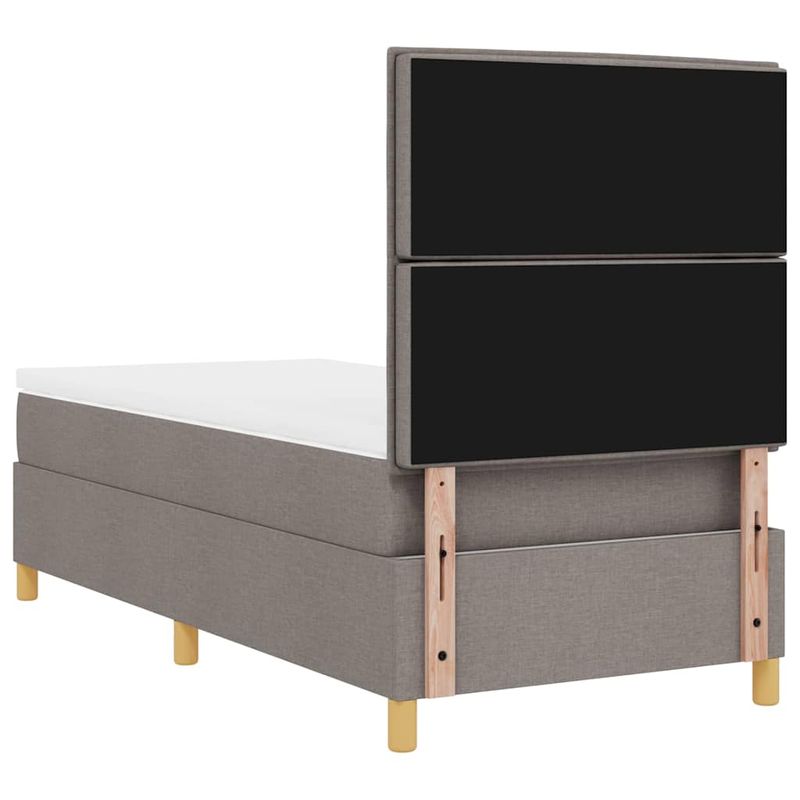 Casa si Gradina - Mobilier - Paturi si accesorii - Paturi - Pat cu arcuri, saltea si LED taupe 90x190 cm din tesatura - Infinity.ro