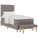 Casa si Gradina - Mobilier - Paturi si accesorii - Paturi - Pat cu arcuri cu saltea si banca taupe 100x200 cm tesatura - Infinity.ro