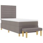 Casa si Gradina - Mobilier - Paturi si accesorii - Paturi - Pat cu arcuri cu saltea si banca taupe 100x200 cm tesatura - Infinity.ro
