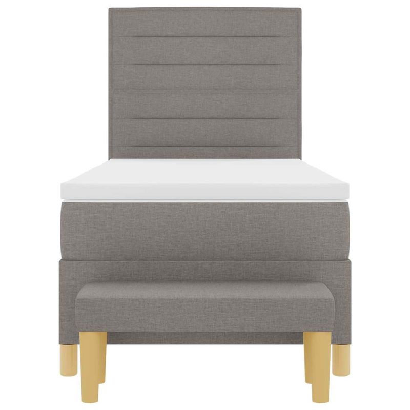 Casa si Gradina - Mobilier - Paturi si accesorii - Paturi - Pat cu arcuri cu saltea si banca taupe 100x200 cm tesatura - Infinity.ro