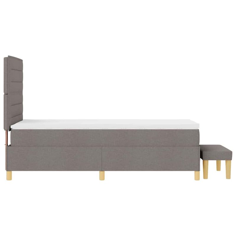 Casa si Gradina - Mobilier - Paturi si accesorii - Paturi - Pat cu arcuri cu saltea si banca taupe 100x200 cm tesatura - Infinity.ro