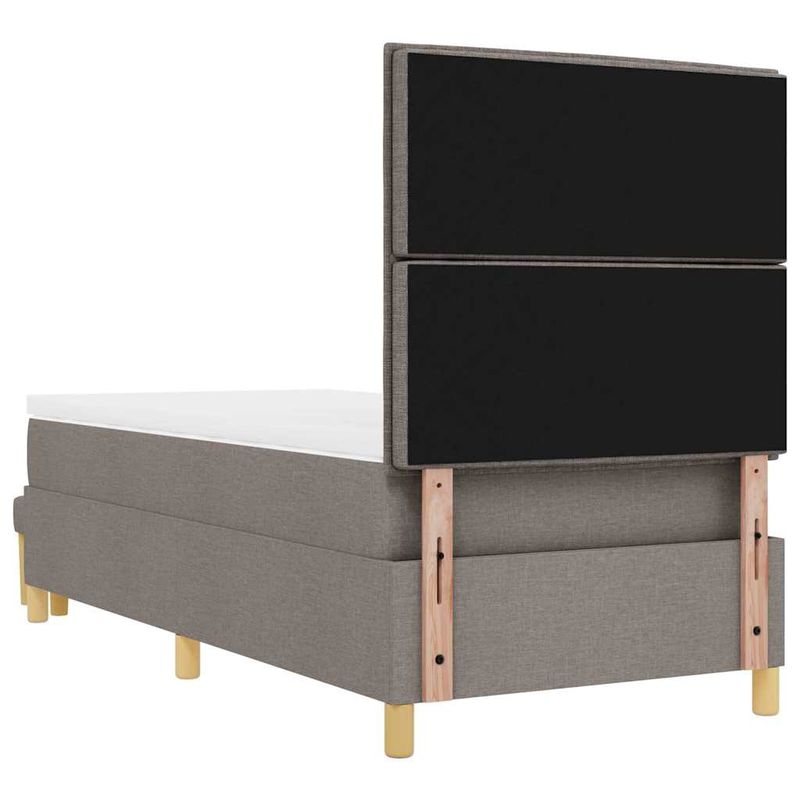 Casa si Gradina - Mobilier - Paturi si accesorii - Paturi - Pat cu arcuri cu saltea si banca taupe 100x200 cm tesatura - Infinity.ro