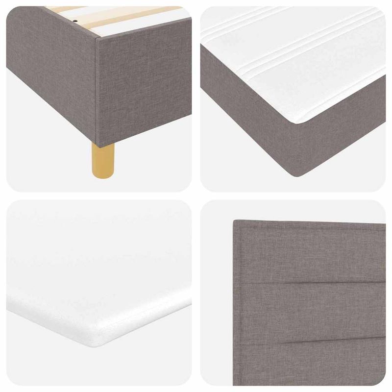 Casa si Gradina - Mobilier - Paturi si accesorii - Paturi - Pat cu arcuri cu saltea si banca taupe 100x200 cm tesatura - Infinity.ro