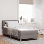 Casa si Gradina - Mobilier - Paturi si accesorii - Paturi - Pat box spring cu saltea, taupe, 80x200 cm, textil - Infinity.ro