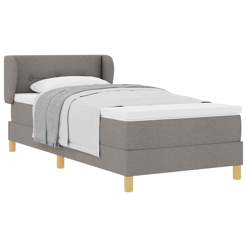 Casa si Gradina - Mobilier - Paturi si accesorii - Paturi - Pat box spring cu saltea, taupe, 80x200 cm, textil - Infinity.ro