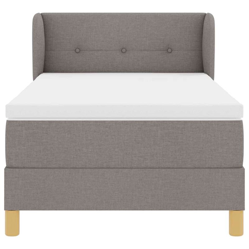 Casa si Gradina - Mobilier - Paturi si accesorii - Paturi - Pat box spring cu saltea, taupe, 80x200 cm, textil - Infinity.ro