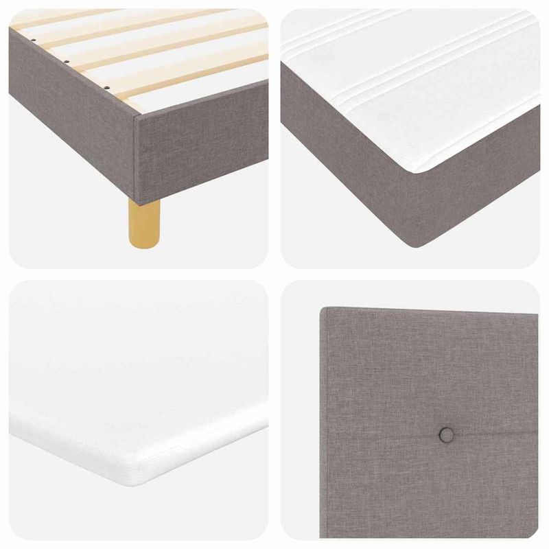 Casa si Gradina - Mobilier - Paturi si accesorii - Paturi - Pat box spring cu saltea, taupe, 80x200 cm, textil - Infinity.ro