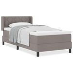 Casa si Gradina - Mobilier - Paturi si accesorii - Paturi - Pat Box Spring cu Saltea in Taupe, 100 x 200 cm, Material Textil. - Infinity.ro