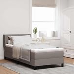 Casa si Gradina - Mobilier - Paturi si accesorii - Paturi - Pat Box Spring cu Saltea in Taupe, 100 x 200 cm, Material Textil. - Infinity.ro