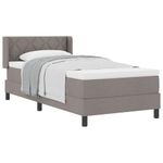Casa si Gradina - Mobilier - Paturi si accesorii - Paturi - Pat Box Spring cu Saltea in Taupe, 100 x 200 cm, Material Textil. - Infinity.ro