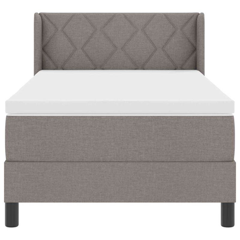 Casa si Gradina - Mobilier - Paturi si accesorii - Paturi - Pat Box Spring cu Saltea in Taupe, 100 x 200 cm, Material Textil. - Infinity.ro
