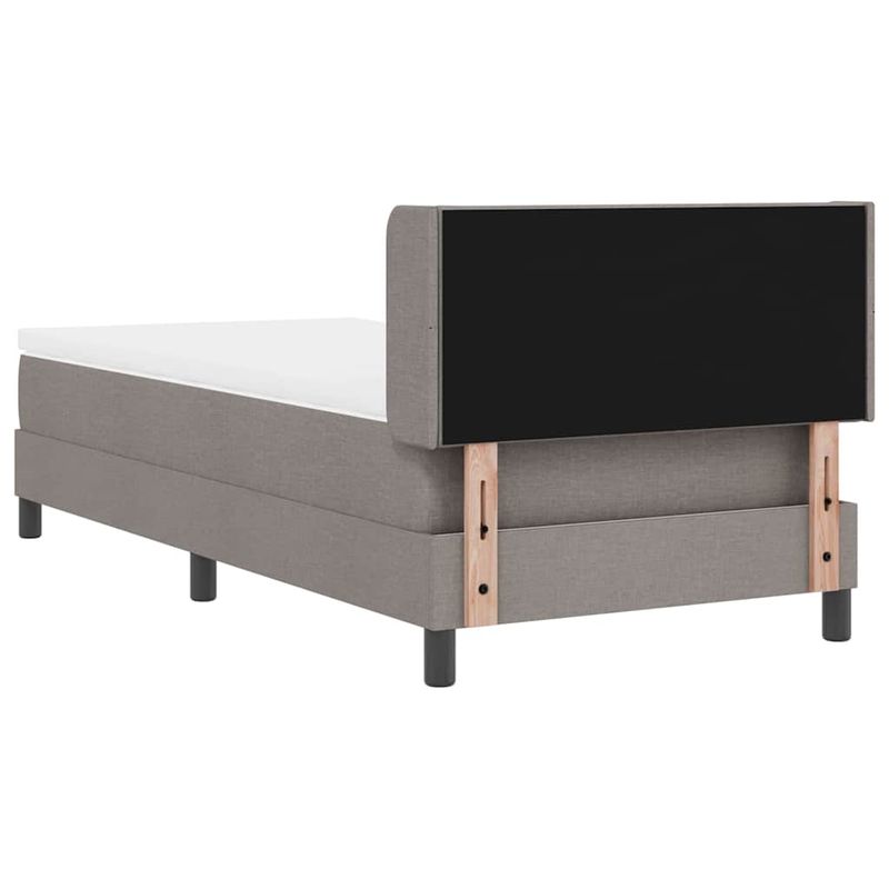 Casa si Gradina - Mobilier - Paturi si accesorii - Paturi - Pat Box Spring cu Saltea in Taupe, 100 x 200 cm, Material Textil. - Infinity.ro