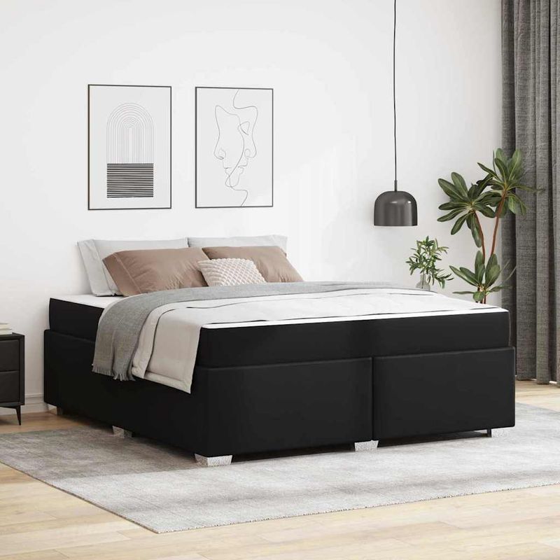 Casa si Gradina - Mobilier - Paturi si accesorii - Paturi - Cadru de pat Altele Negru 180 x 200 cm Piele artificiala - Infinity.ro