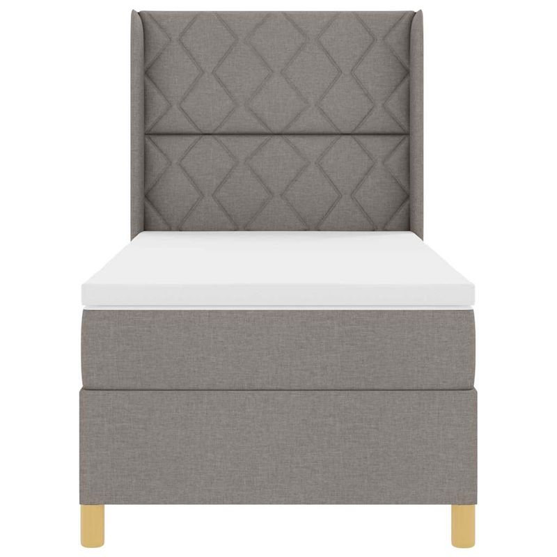 Casa si Gradina - Mobilier - Paturi si accesorii - Paturi - Pat cu arcuri cu saltea Taupe 100 x 200 cm, tesatura - Infinity.ro