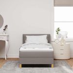 Casa si Gradina - Mobilier - Paturi si accesorii - Paturi - Pat Box Spring cu saltea in taupe, 80 x 200 cm, din material textil. - Infinity.ro