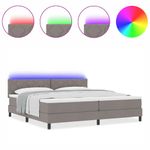 Casa si Gradina - Mobilier - Paturi si accesorii - Paturi - Pat cu arcuri cu saltea & LED taupe 200x200 cm tesatura - Infinity.ro