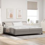 Casa si Gradina - Mobilier - Paturi si accesorii - Paturi - Pat cu arcuri cu saltea & LED taupe 200x200 cm tesatura - Infinity.ro