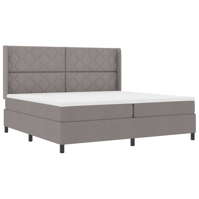 Casa si Gradina - Mobilier - Paturi si accesorii - Paturi - Pat cu saltea - Taupe, 200x200 cm, tesatura - Infinity.ro