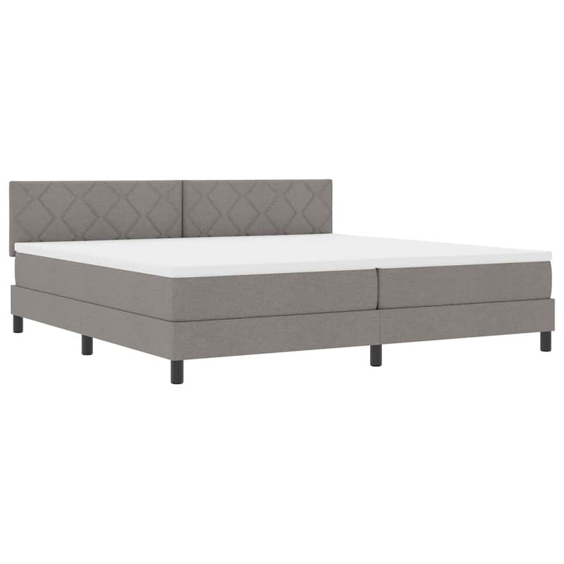 Casa si Gradina - Mobilier - Paturi si accesorii - Paturi - Pat cu arcuri cu saltea & LED taupe 200x200 cm tesatura - Infinity.ro