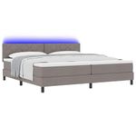 Casa si Gradina - Mobilier - Paturi si accesorii - Paturi - Pat cu arcuri cu saltea & LED taupe 200x200 cm tesatura - Infinity.ro