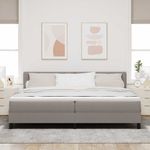 Casa si Gradina - Mobilier - Paturi si accesorii - Paturi - Pat cu arcuri cu saltea & LED taupe 200x200 cm tesatura - Infinity.ro