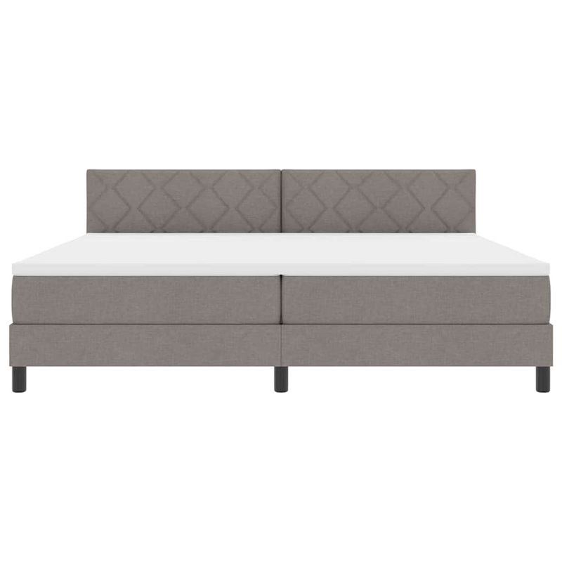 Casa si Gradina - Mobilier - Paturi si accesorii - Paturi - Pat cu arcuri cu saltea & LED taupe 200x200 cm tesatura - Infinity.ro