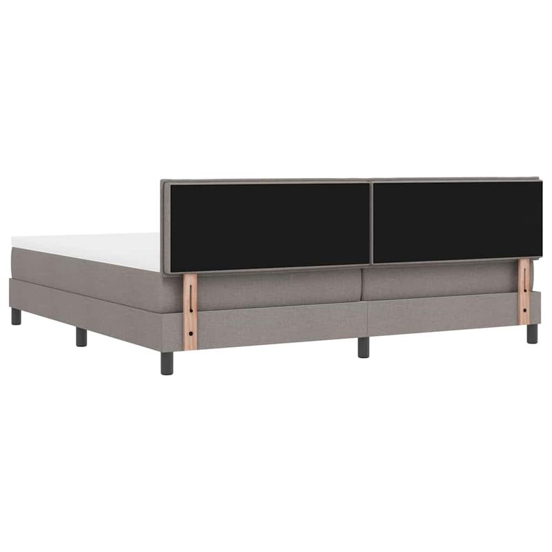 Casa si Gradina - Mobilier - Paturi si accesorii - Paturi - Pat cu arcuri cu saltea & LED taupe 200x200 cm tesatura - Infinity.ro
