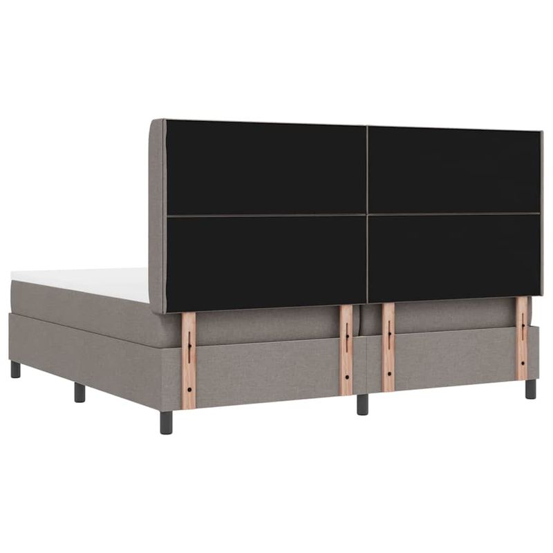 Casa si Gradina - Mobilier - Paturi si accesorii - Paturi - Pat cu saltea - Taupe, 200x200 cm, tesatura - Infinity.ro