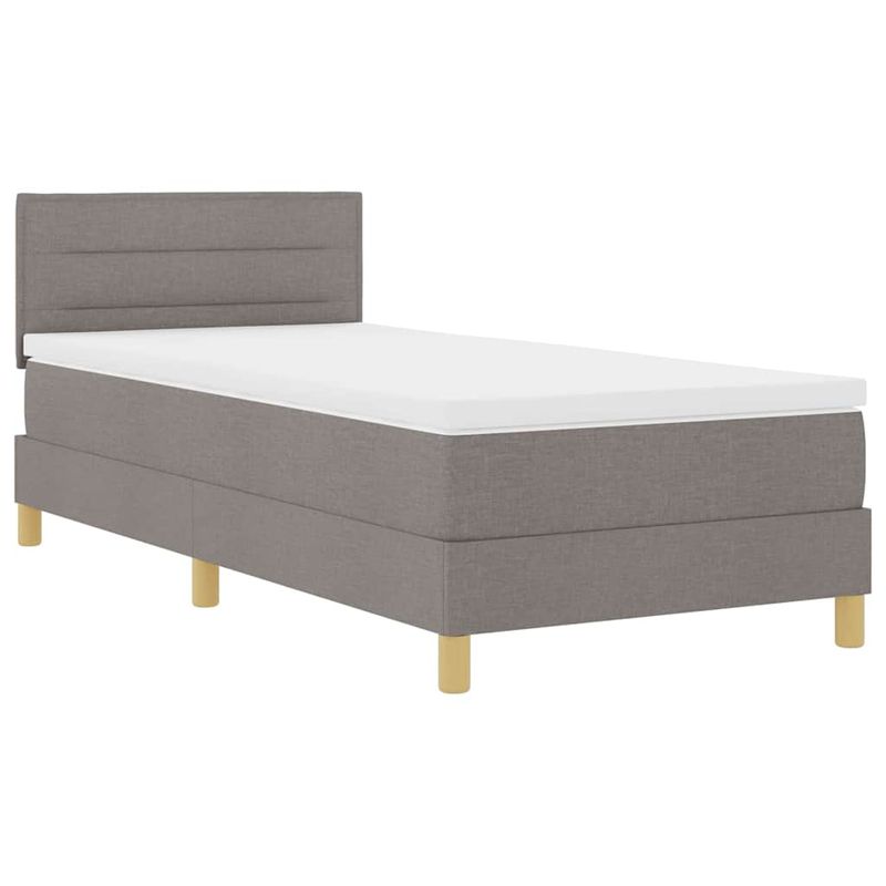 Casa si Gradina - Mobilier - Paturi si accesorii - Paturi - Pat cu arc cu saltea & LED taupe 100x200 cm tesatura - Infinity.ro