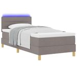 Casa si Gradina - Mobilier - Paturi si accesorii - Paturi - Pat cu arc cu saltea & LED taupe 100x200 cm tesatura - Infinity.ro