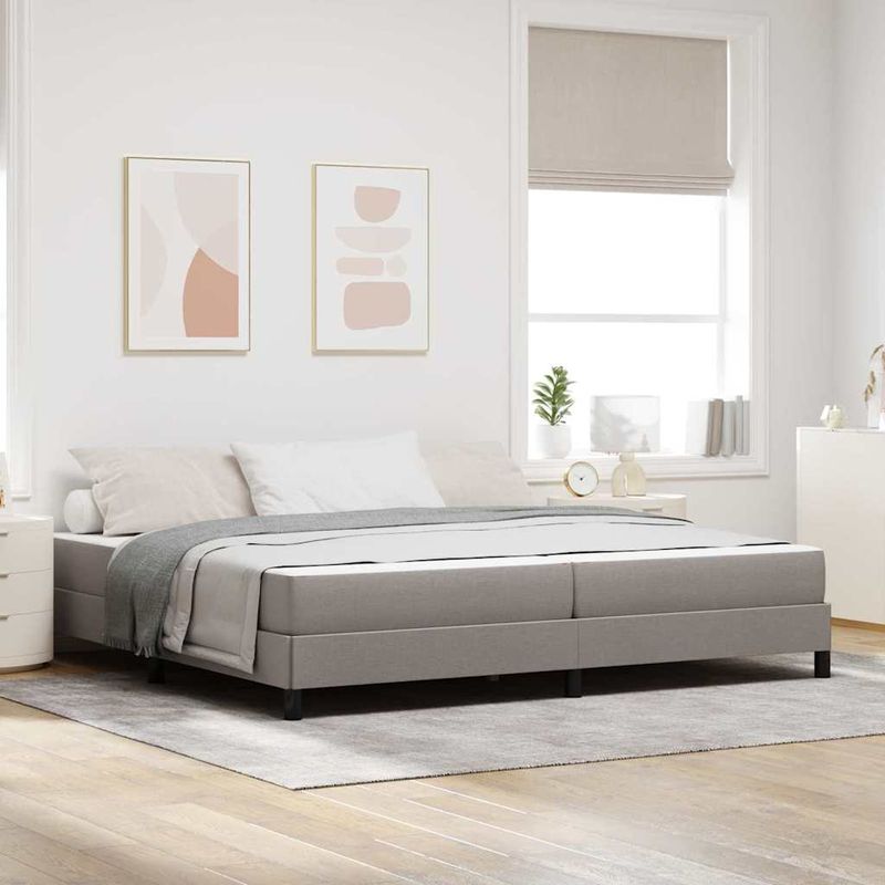 Casa si Gradina - Mobilier - Paturi si accesorii - Paturi - Pat cu arcuri Altele Gri taupe 200 x 200 cm tesatura - Infinity.ro
