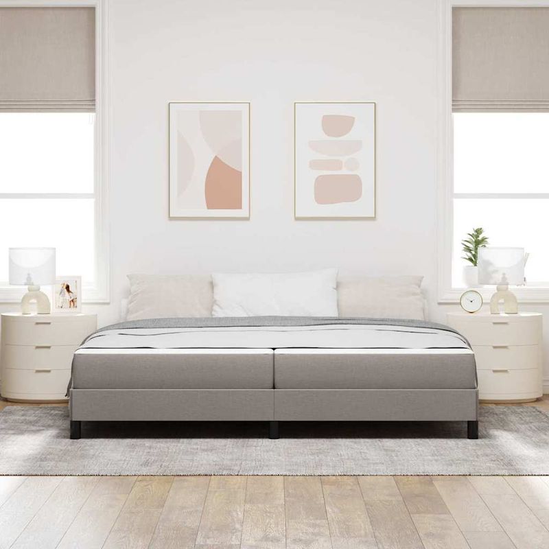 Casa si Gradina - Mobilier - Paturi si accesorii - Paturi - Pat cu arcuri Altele Gri taupe 200 x 200 cm tesatura - Infinity.ro
