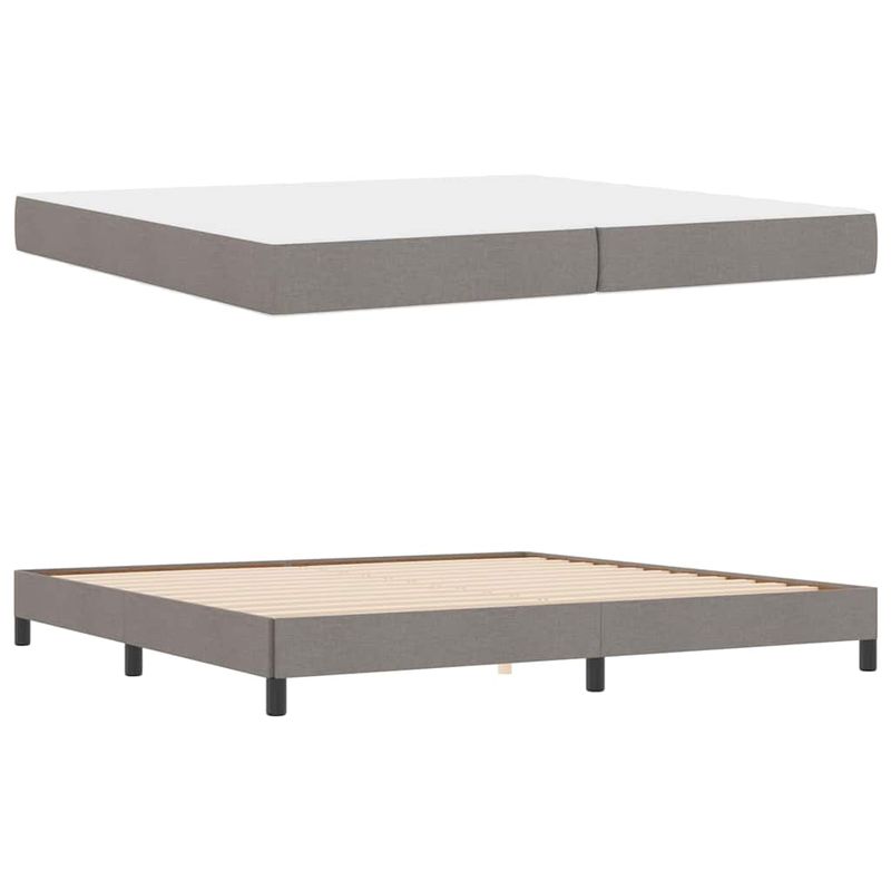 Casa si Gradina - Mobilier - Paturi si accesorii - Paturi - Pat cu arcuri Altele Gri taupe 200 x 200 cm tesatura - Infinity.ro