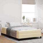 Casa si Gradina - Mobilier - Paturi si accesorii - Paturi - Pat cu arcuri Altele Crem 140 x 190 cm tesatura - Infinity.ro