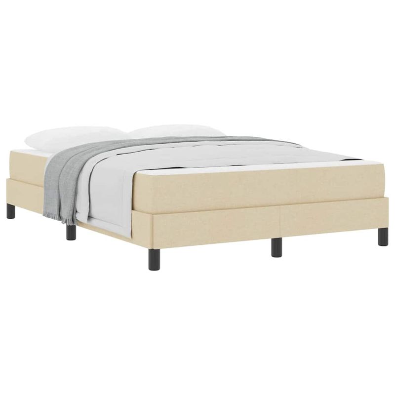 Casa si Gradina - Mobilier - Paturi si accesorii - Paturi - Pat cu arcuri Altele Crem 140 x 190 cm tesatura - Infinity.ro