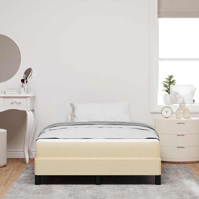 Casa si Gradina - Mobilier - Paturi si accesorii - Paturi - Pat cu arcuri Altele Crem 140 x 190 cm tesatura - Infinity.ro