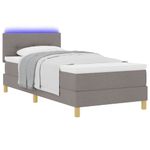 Casa si Gradina - Mobilier - Paturi si accesorii - Paturi - Pat cu Arcuri & Saltea LED Taupe 100x200 cm Tesatura - Infinity.ro