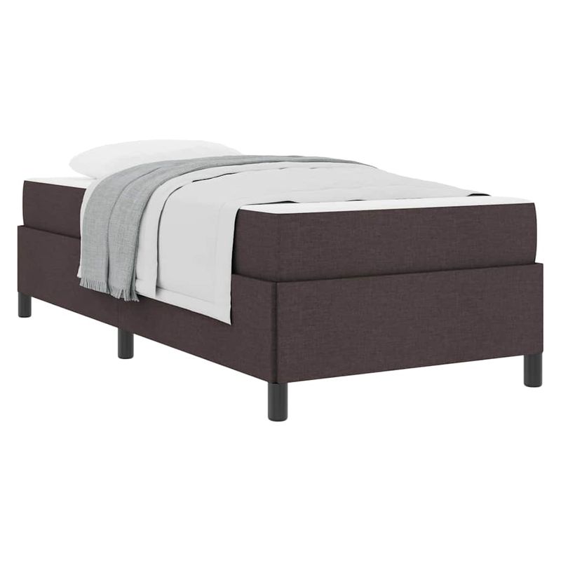 Casa si Gradina - Mobilier - Paturi si accesorii - Paturi - Pat cu arcuri Maro 90 x 200 cm Tesatura, Lemn Ingineresc - Infinity.ro