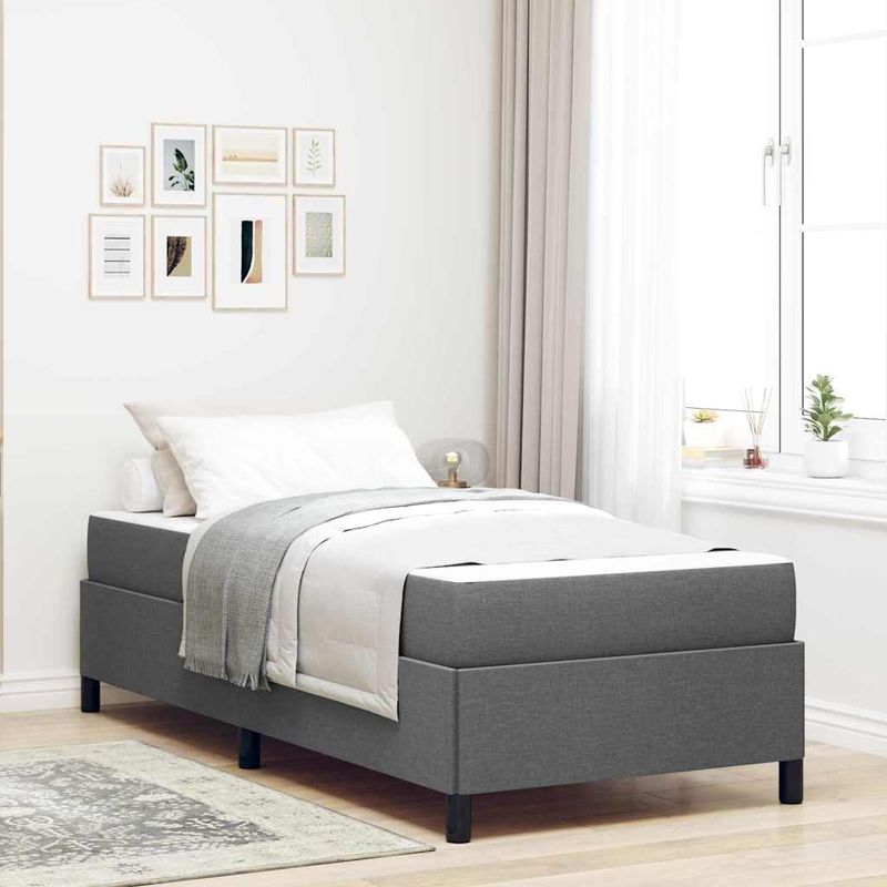 Casa si Gradina - Mobilier - Paturi si accesorii - Paturi - Pat cu arcuri Gri inchis, Negru 100 x 200 cm - Infinity.ro