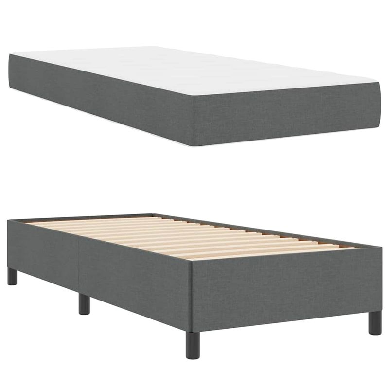 Casa si Gradina - Mobilier - Paturi si accesorii - Paturi - Pat cu arcuri Gri inchis, Negru 100 x 200 cm - Infinity.ro